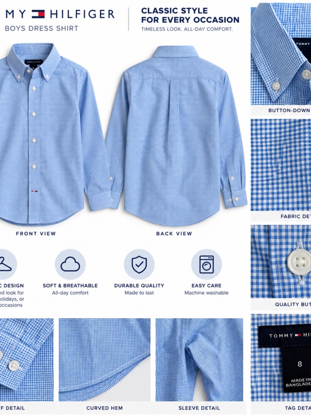 Tommy Hilfiger Boys' Light Blue Dress Shirt